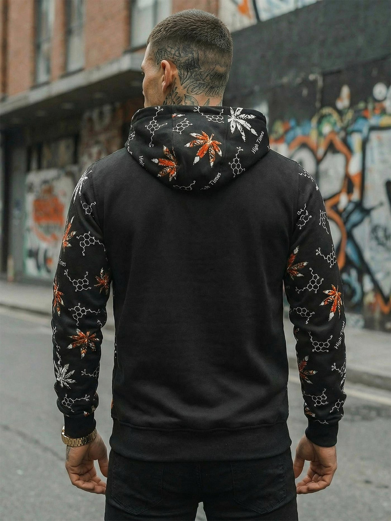 Vīriešu džemperis ar kapuci melns OZONEE O/B266Z