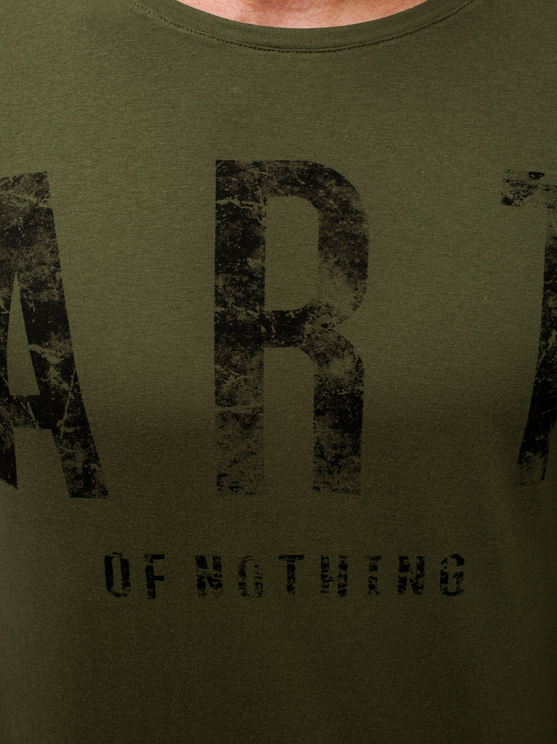 Vīriešu T-krekls ar garām piedurknēm zaļš OZONEE O/1292Z