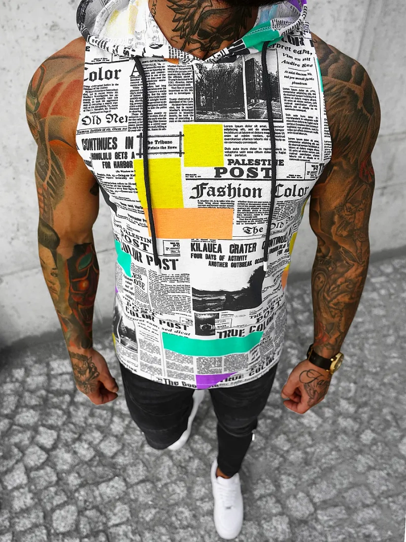 Vīriešu T-krekls bez piedurknēm krāsains OZONEE O/BL309Z