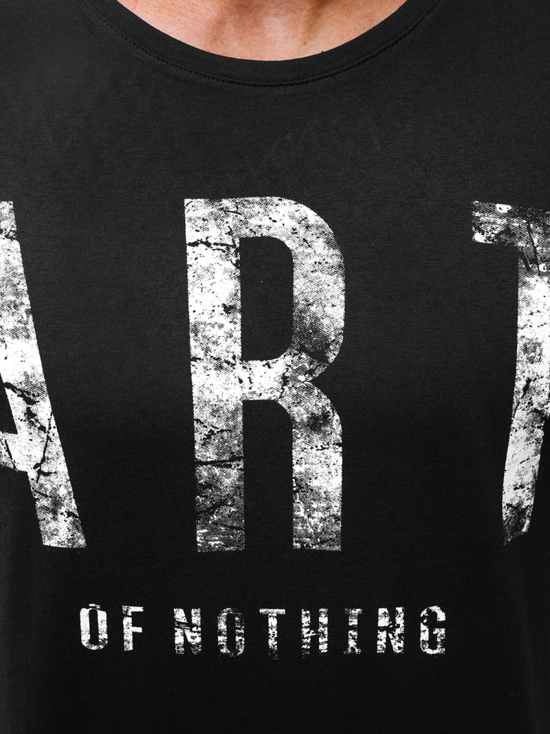 Vīriešu T-krekls ar garām piedurknēm melns OZONEE O/1292Z