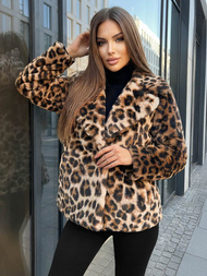 Sieviešu jaka smilškrāsā un brūnā krāsā OZONEE JS/61M8500/158Z