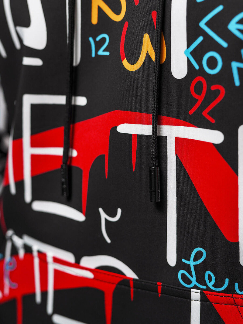 Vīriešu džemperis ar kapuci melns OZONEE JS/8B1233/3