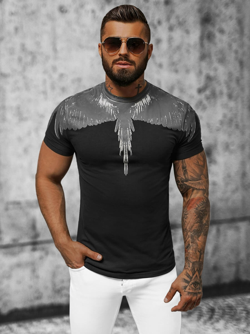 Vīriešu t-krekls melns OZONEE NB/MT3022