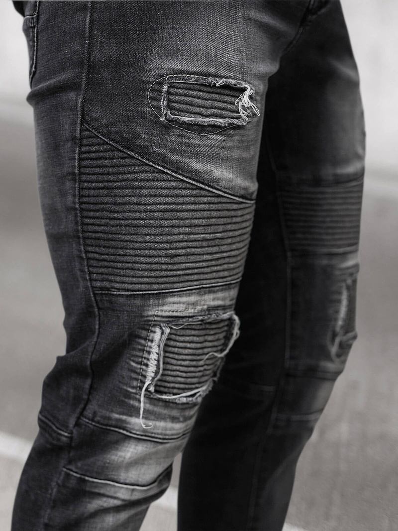 Vīriešu džinsi melni OZONEE NB/MP0142N