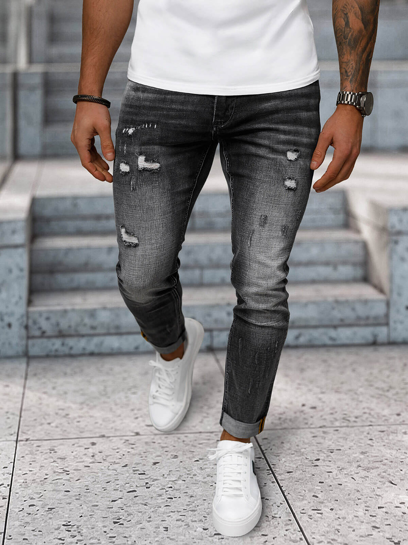 Vīriešu džinsi debesu melni OZONEE NB/MP0169G