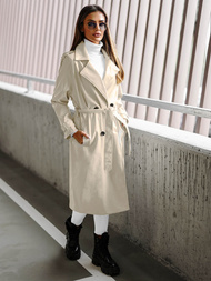 Sieviešu ādas mētelis gaiši-smilšu OZONEE JS/11Z8100