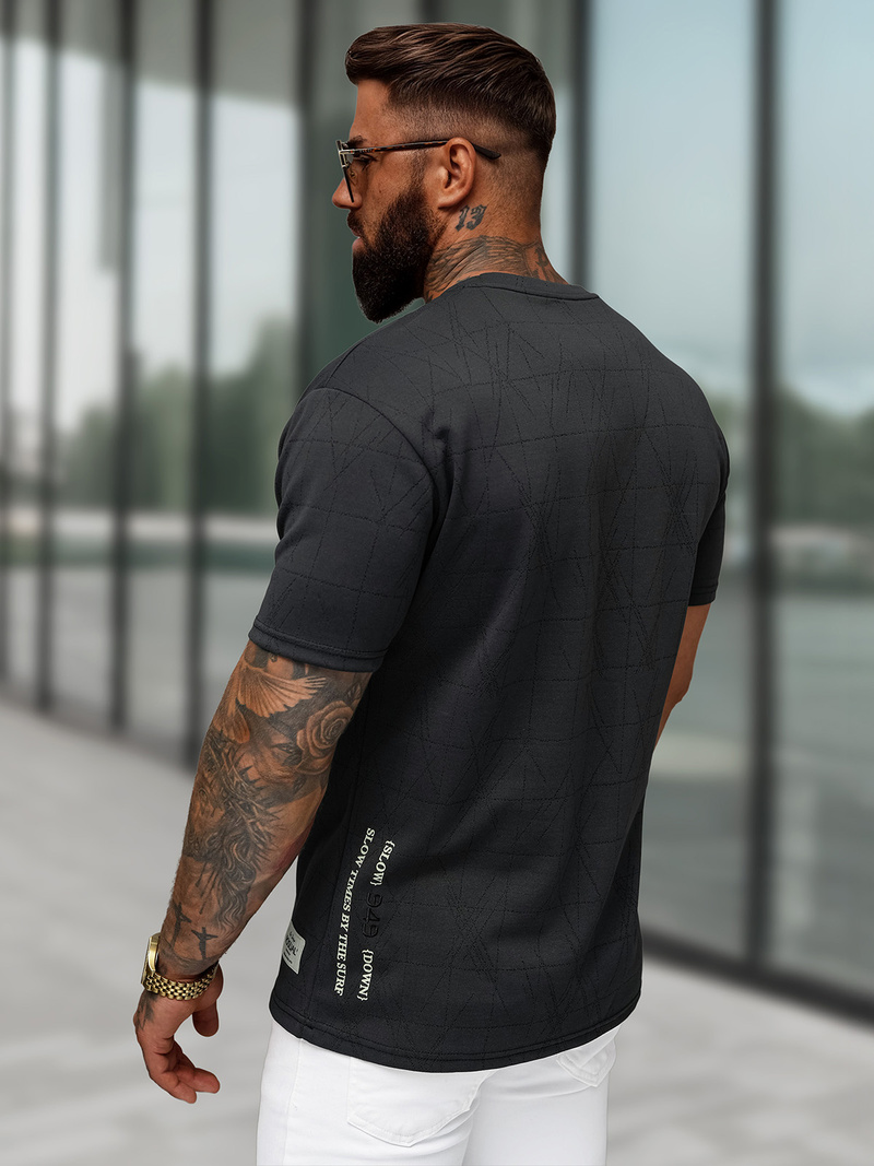 Vīriešu t-krekls melns OZONEE O/QQ1530