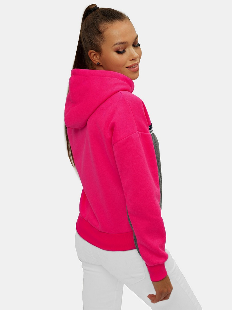 Sieviešu jaka ar kapuci rozā-pelēks OZONEE JS/B26044Z