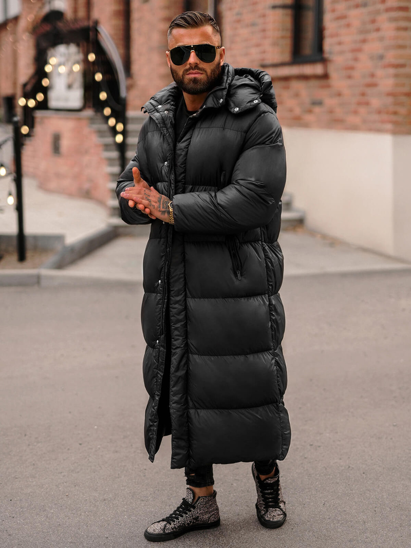 Vīriešu ziemas virsjaka melna OZONEE O/M3202Z