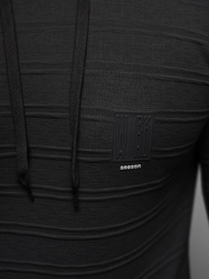 Vīriešu džemperis ar kapuci melna OZONEE O/TB2272