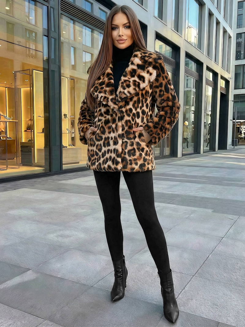 Sieviešu jaka smilškrāsā un brūnā krāsā OZONEE JS/61M8500/158Z