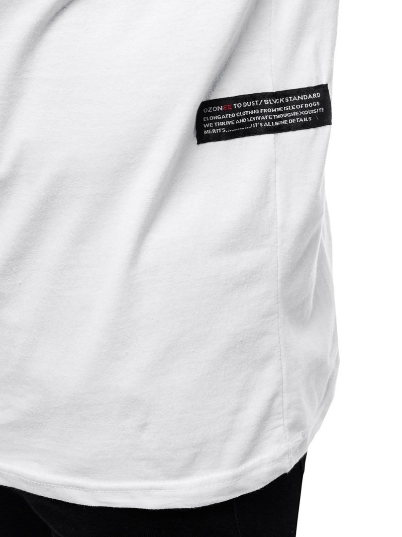 Vīriešu T-krekls ar garām piedurknēm balts OZONEE O/1292Z