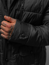 Vīriešu ziemas jaka melna OZONEE JS/22M63/392