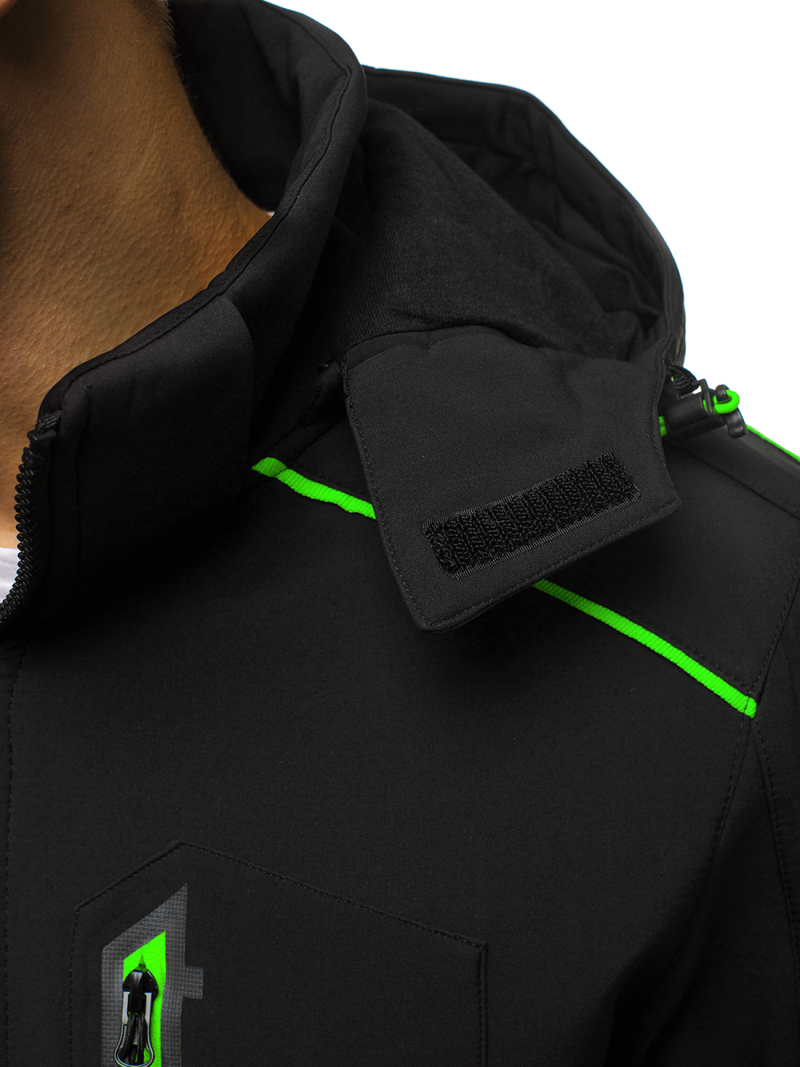 Vīriešu softshell virsjaka melni-zaļa OZONEE GE/12259Z