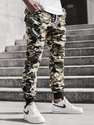 Vīriešu chino jogger bikses kamuflāžas-smilšu OZONEE O/11103