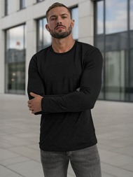 Vīriešu T-krekls ar garām piedurknēm melns OZONEE JS/DB71/1