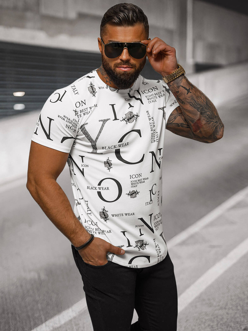 Vīriešu t-krekls balts OZONEE O/T6482