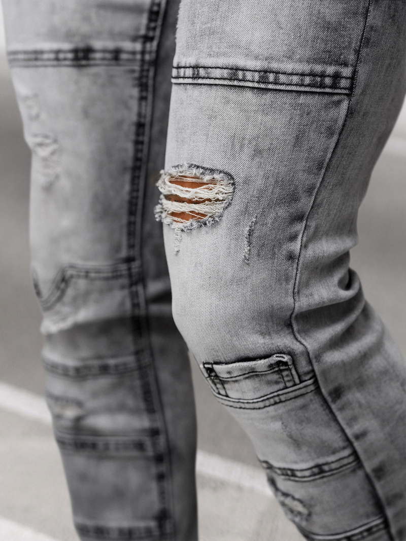 Vīriešu džinsi grafīta OZONEE NB/MP0163N