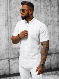 Vīriešu krekls ar īsām piedurknēm balts OZONEE O/V49