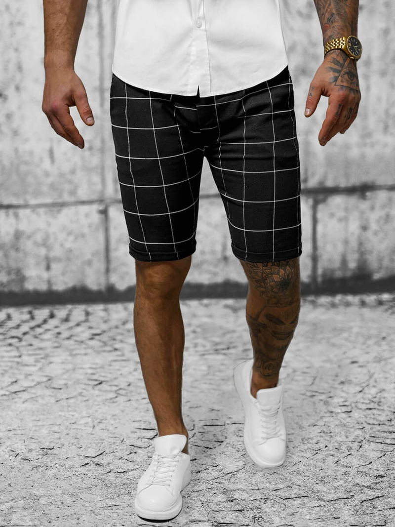 Vīriešu chino šorti melni OZONEE O/P4138