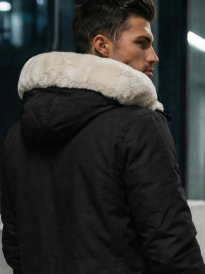 Vīriešu parka melna OZONEE JS/5M120/392Z