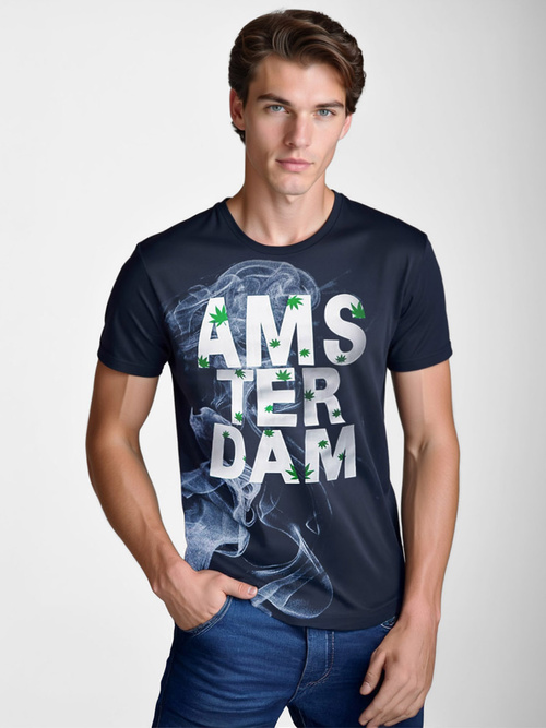 Vīriešu T-krekls Tumši Zils OZONEE O/T128/25Z