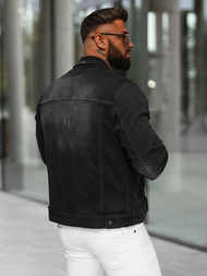 Vīriešu džinsu jaka melna OZONEE NB/MJ514N