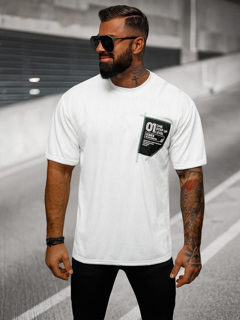 Vīriešu T-krekls Balts OZONEE O/3C333