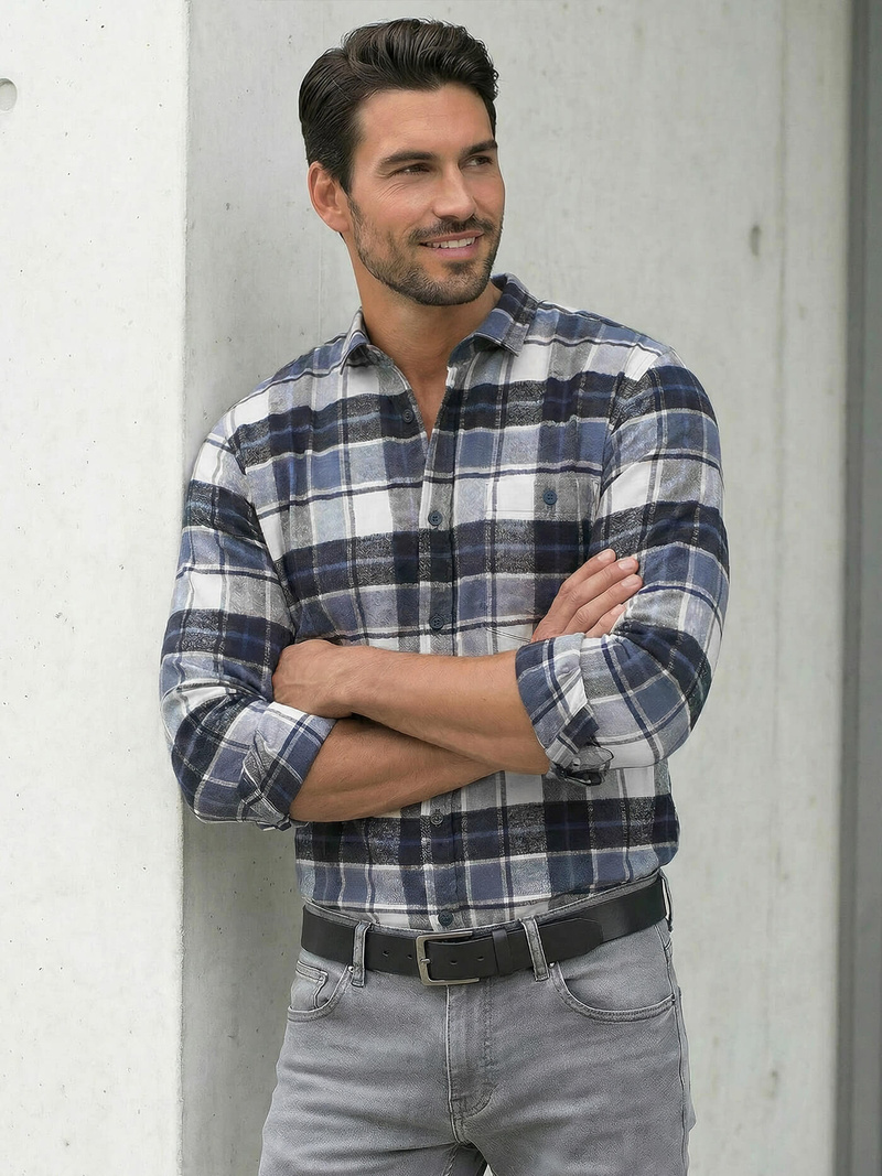 Vīriešu krekls tumši zila OZONEE V/V175Z