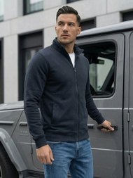 Vīriešu jaka ar rāvējslēdzēju tumši zila OZONEE JS/2002