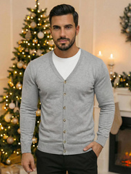 Vīriešu svīteris pelēks OZONEE NB/MM6006/2Z