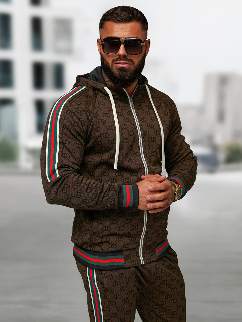 Vīriešu treniņtērps tumši-smilšu OZONEE O/FF5111AB