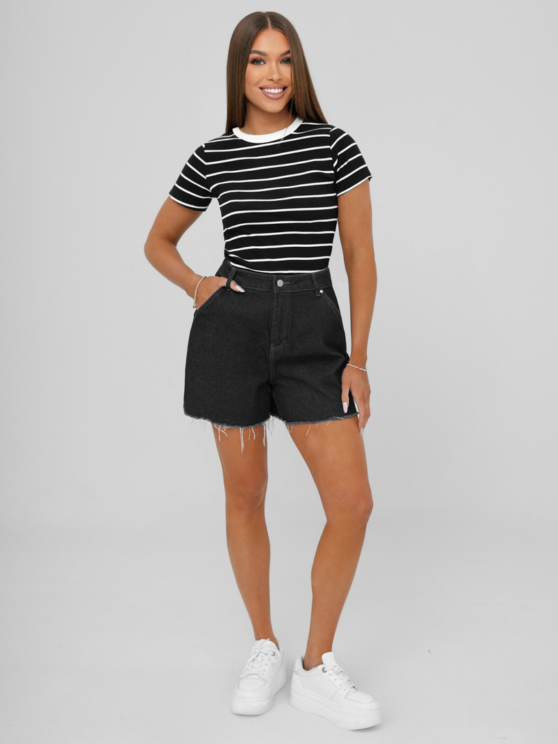 Sieviešu T-krekls Melns OZONEE JS/96T659/3