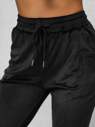 Sieviešu velūra treniņtērpa komplekts melns OZONEE JS/35C1612/3