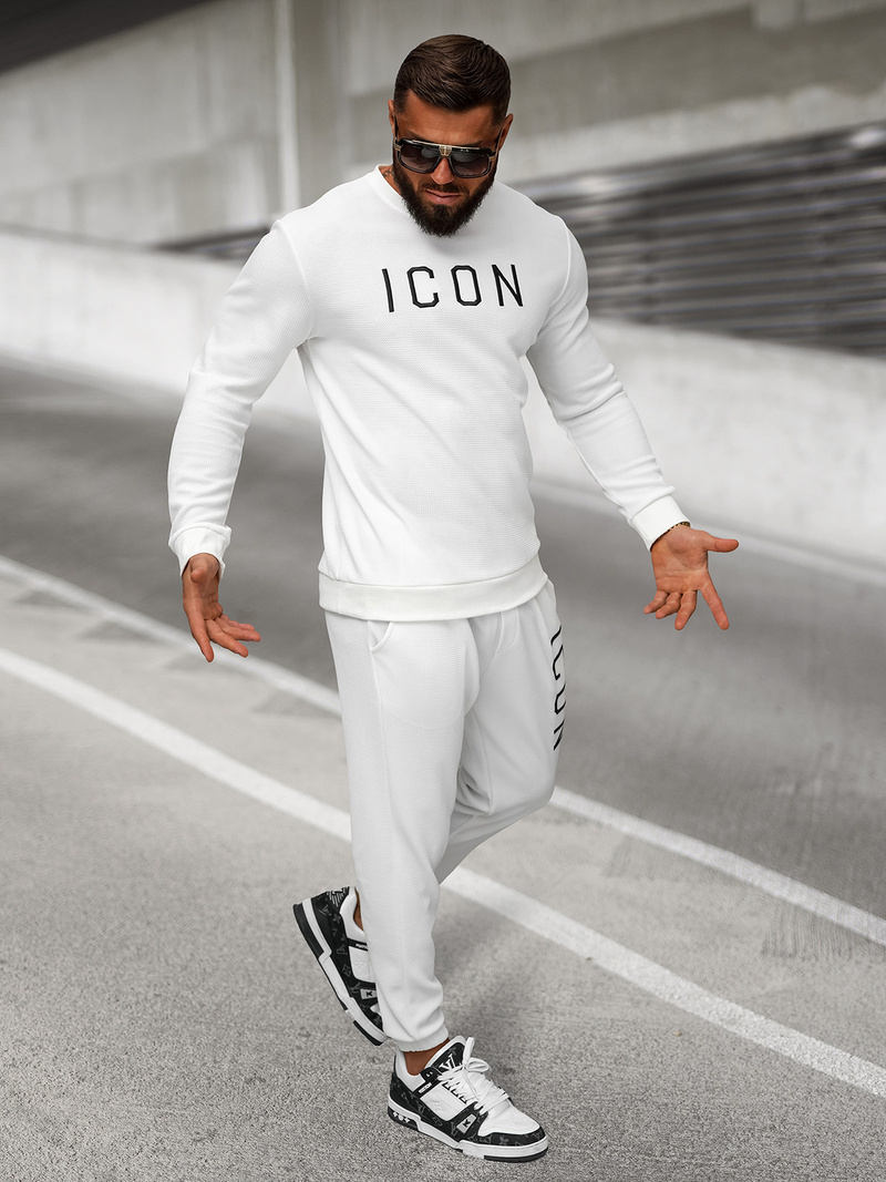 Vīriešu sporta bikses baltas OZONEE O/D9125Z