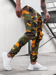 Vīriešu chino jogger bikses dzeltenas-haki OZONEE G/2787