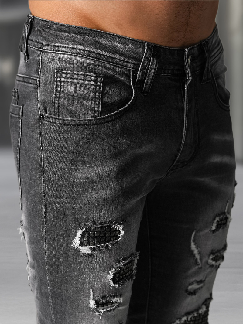 Vīriešu džinsi debesu melni OZONEE NB/MP0152NZ