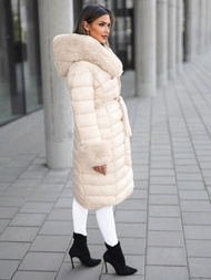 Sieviešu mētelis smilšu OZONEE JS/5M3160/254Z