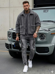 Vīriešu džinsi grafīta OZONEE O/E10017Z