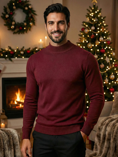 Vīriešu svīteris bordosarkans OZONEE V/V24503Z