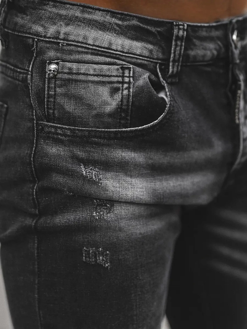 Vīriešu džinsi melni OZONEE NB/MP0126N