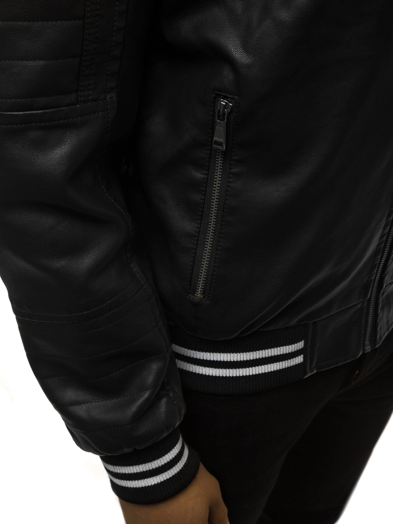 Vīriešu ādas virsjaka melna OZONEE JB/JP1133