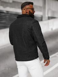 Vīriešu džinsu jaka šerpa melna OZONEE NB/MJ533NZ