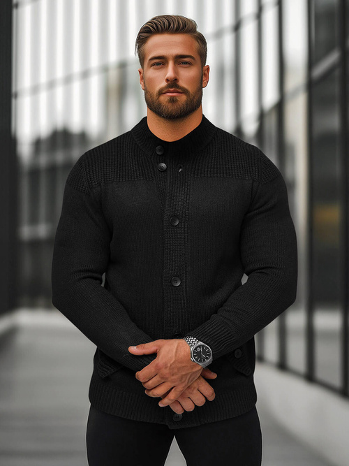 Vīriešu svīteris melns OZONEE NB/MM6011/4Z