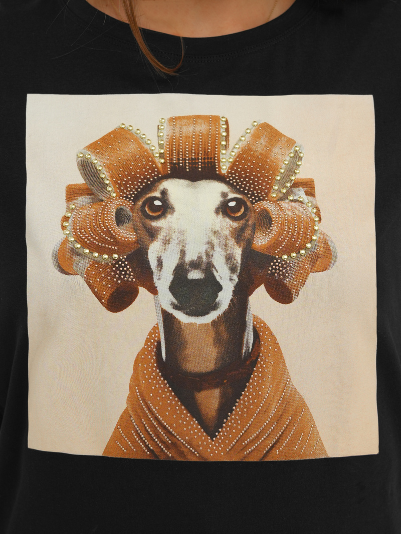 Sieviešu t-krekls melni-smilšu OZONEE JS/YJ77726