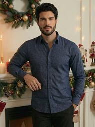 Vīriešu krekls tumši zila OZONEE V/V186Z