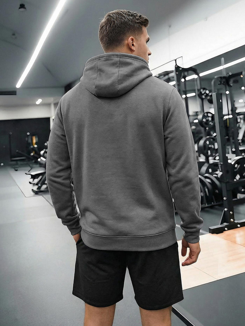 Vīriešu džemperis ar kapuci grafīta OZONEE JS/8B1736/5