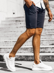 Vīriešu chino šorti tumši zili OZONEE DJ/1001