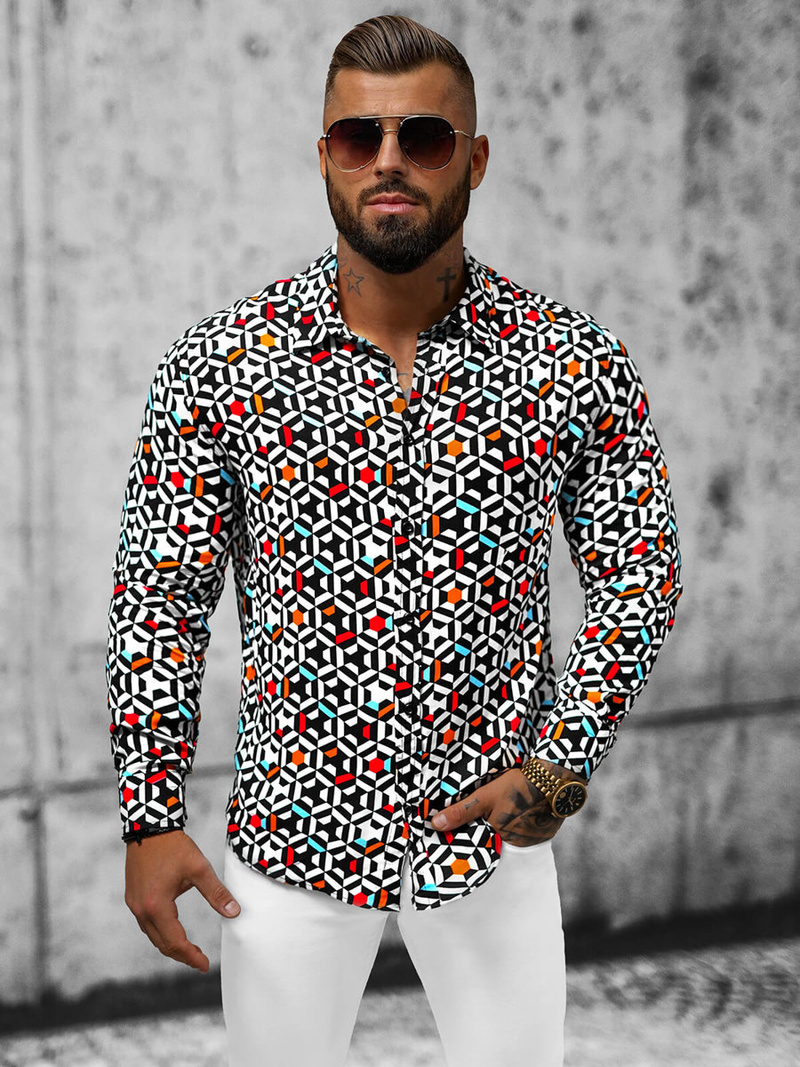 Vīriešu krekls krāsains OZONEE E/9000/12Z