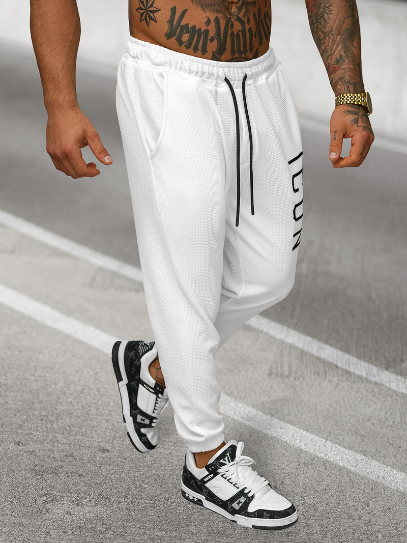 Vīriešu sporta bikses baltas OZONEE O/D9125Z